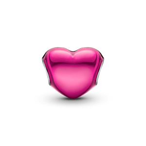 Charm Corazón Metálico Rosa