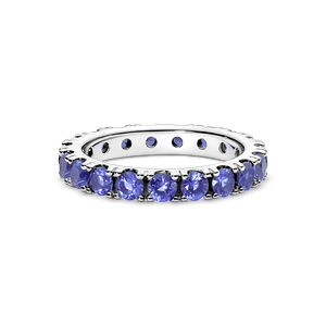 Anillo En Plata De Ley Eternity Brillante Azul