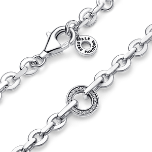 Brazalete Cadena Gruesa Pavé Pandora Signature Pandora Plata Esterlina