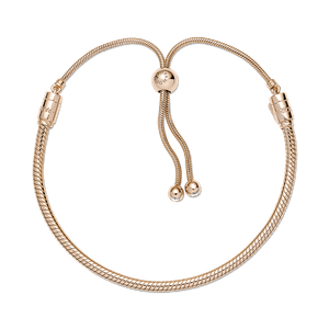 Brazalete Deslizante Diseño Cadena de Serpiente en Oro Rosa 14k