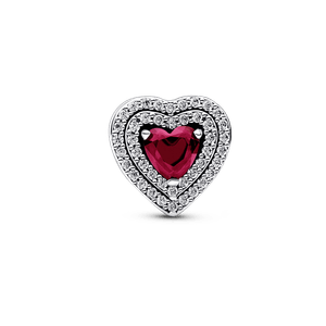 Charm corazón con cerezas en plata esterlina