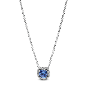 Collar Halo Azul Cuadrado Brillante