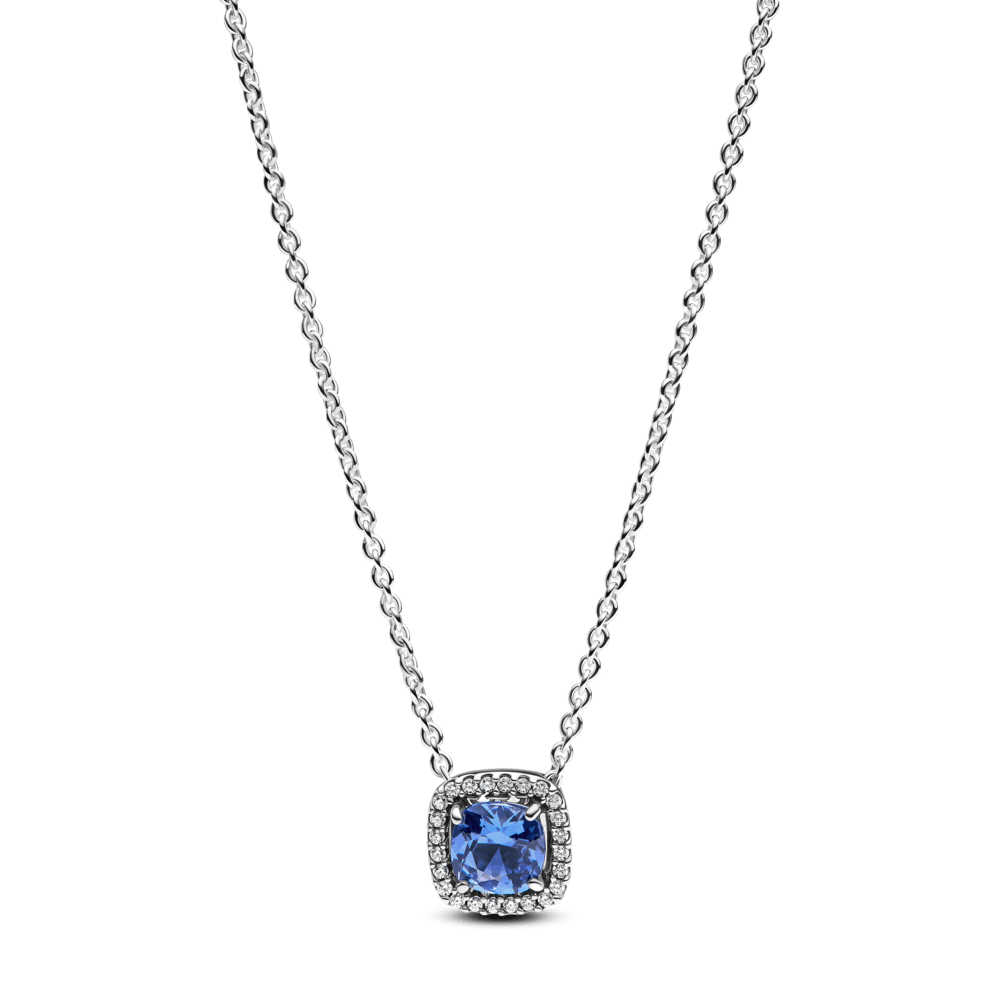 Collar Halo Azul Cuadrado Brillante