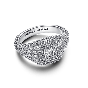 Anillo de Cocktail Cuadrado en Pavé