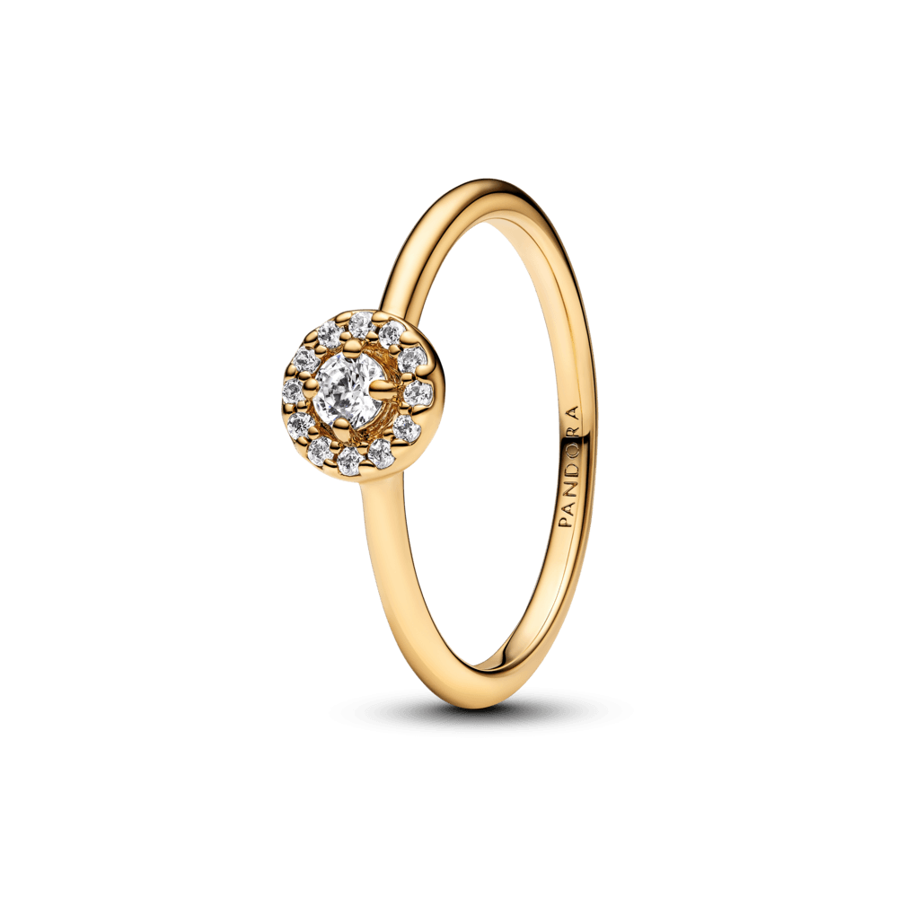 Anillo Halo Redondo en Pavé