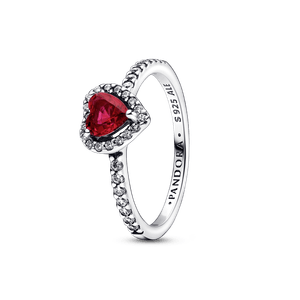 Anillo Corazón Rojo Elevado