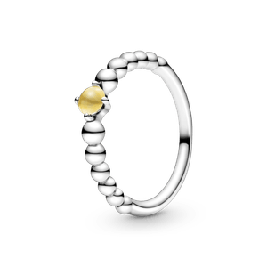 Anillo Abalorio de miel Pandora Plata Esterlina
