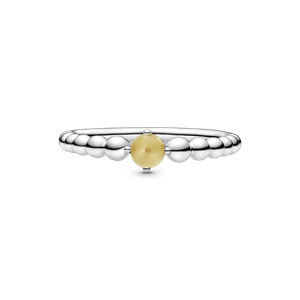 Anillo Abalorio de miel Pandora Plata Esterlina