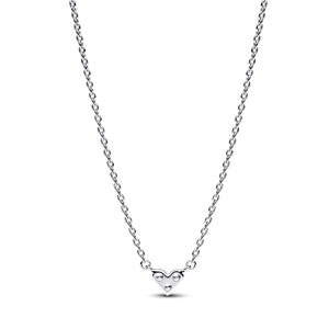 Collar Corazón triple Gema Plateado