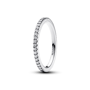 Anillo Banda Brillante Plateado