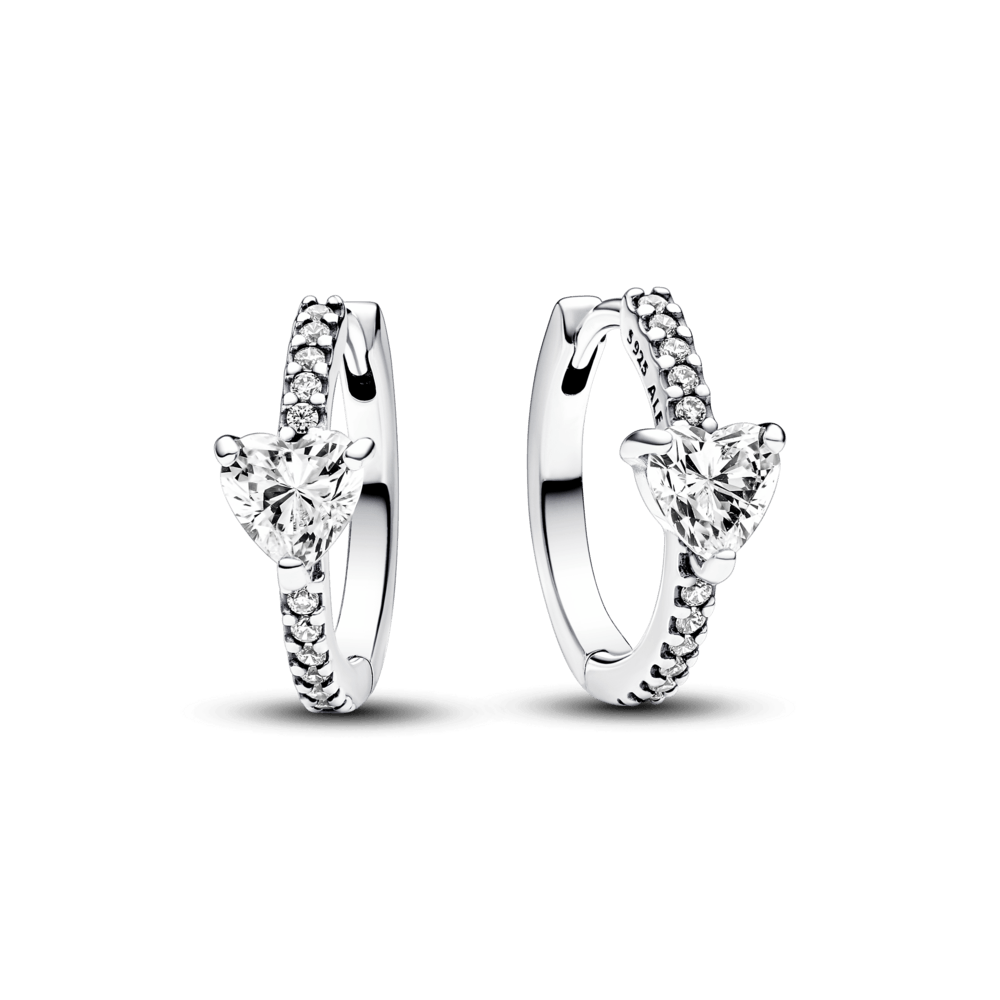 Aretes de Aro Corazón Brillante