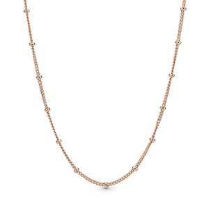 Collar Cadena de cuentas Recubrimiento en Oro Rosa de 14k