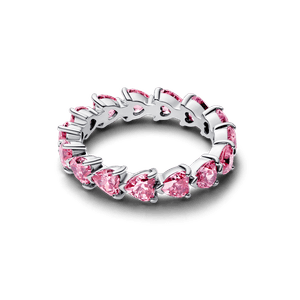 Anillo Alianza de Corazones Rosas
