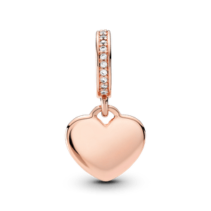 Charm Dije Etiqueta de Corazón para Grabar Rosa