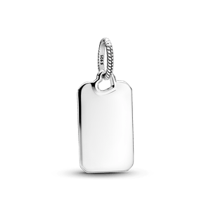 Dije Etiqueta Rectangular Para Grabar Plateado