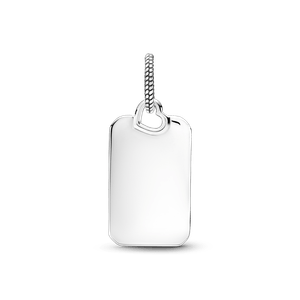 Dije Etiqueta Rectangular Para Grabar Plateado