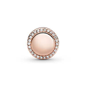 Charm de Botón Brillante para Grabar Rosa