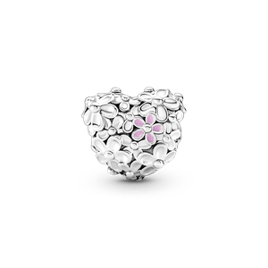 Charm Corazón Con Margaritas Mamá