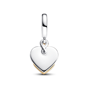 Charm Colgante Doble Grabable Mama con un Diamante Sintético Creado en Laboratorio