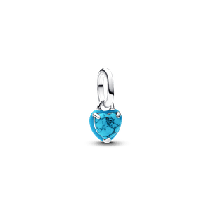 Mini Charm Colgante Corazón Color Turquesa
