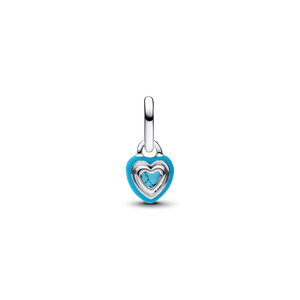 Mini Charm Colgante Corazón Color Turquesa