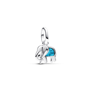 Mini Charm Colgante Elefante Azul Turquesa