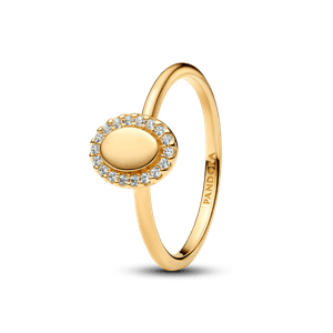 Anillo Halo Ovalado Grabable