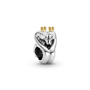 Charm Cisnes y Corazón de dos tonos