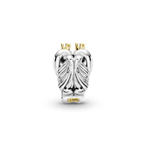 Charm Cisnes y Corazón de dos tonos