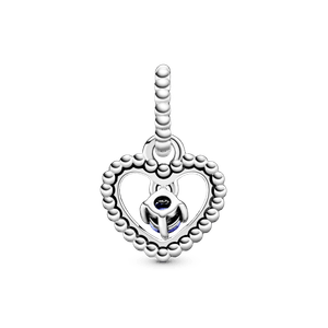 Charm colgante Corazón de Abalorio azul mar