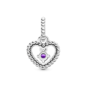 Charm colgante Corazón de abalorio morado