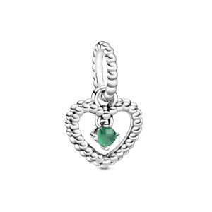 Charm colgante Corazón de Abalorio verde tropical