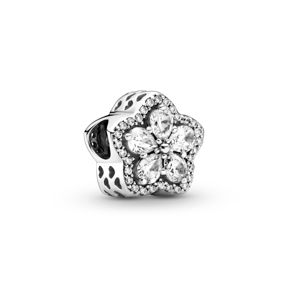 Charm con pavé de copo de nieve brillante