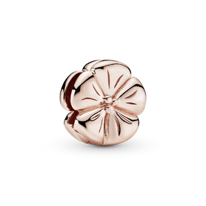 Charm Sujetador Flor pulida Recubrimiento en Oro Rosa de 14k Reflexions