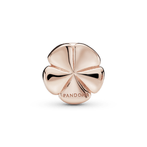 Charm Sujetador Flor pulida Recubrimiento en Oro Rosa de 14k Reflexions