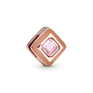 Clip fijo Cuadrado Rosado En Recubrimiento en Oro Rosa de 14k Reflexions