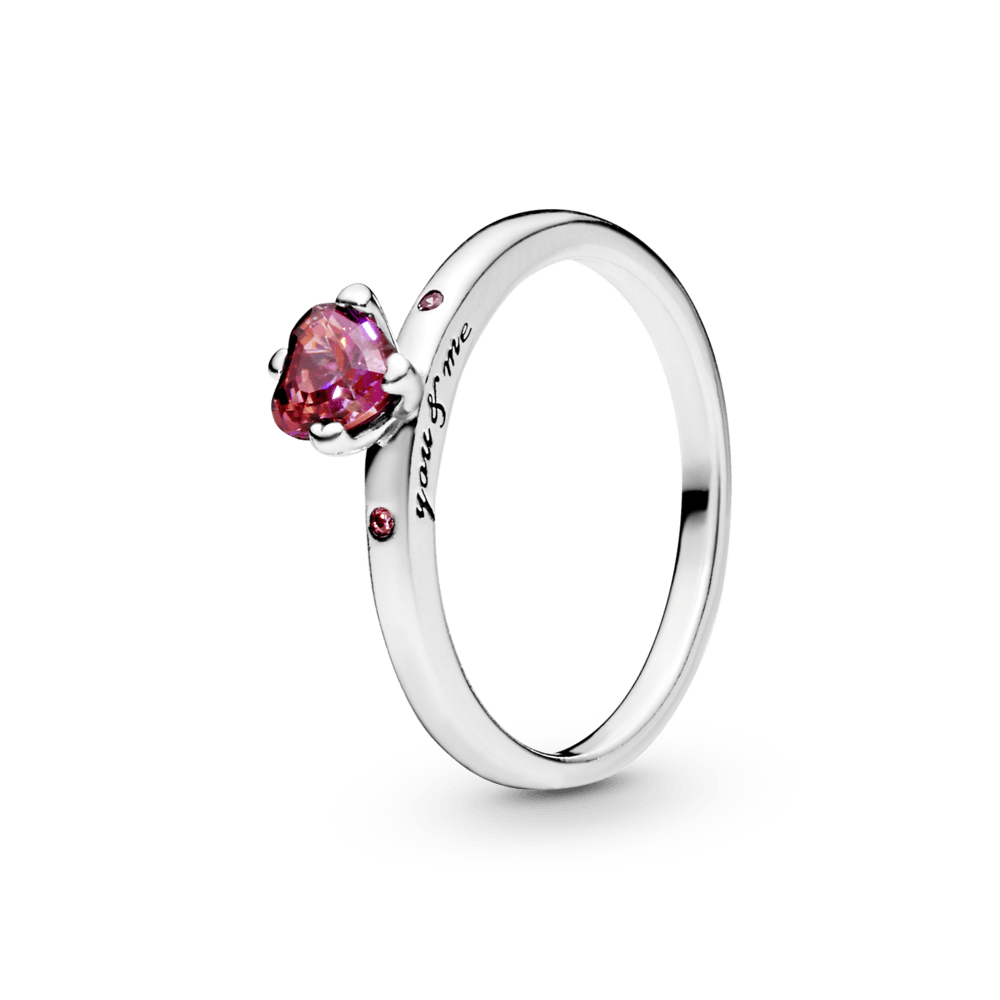 Anillo Corazón rojo reluciente