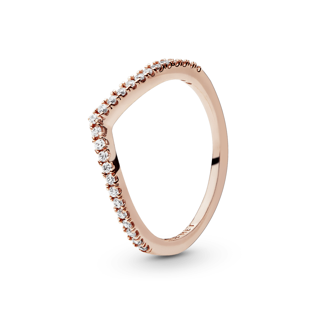 Anillo Deseos Brillantes Recubrimiento en Oro Rosa de 14k