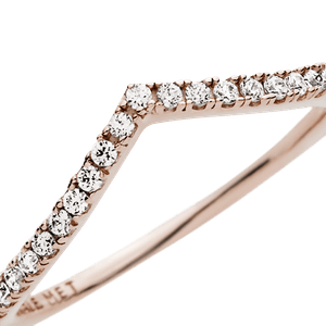 Anillo Deseos Brillantes Recubrimiento en Oro Rosa de 14k