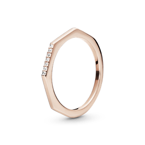 Anillo multifacetado Recubrimiento en Oro Rosa de 14k