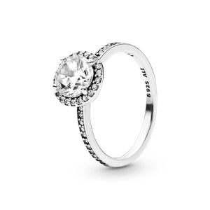 Anillo redondo con halo brillante
