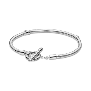 Brazalete cadena de serpiente con barra T Pandora Moments