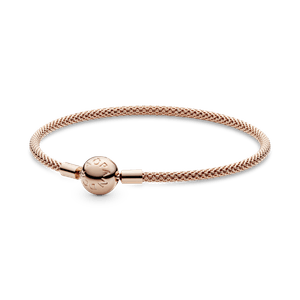 Brazalete de malla Pandora Moments Recubrimiento en Oro Rosa de 14k