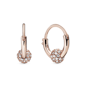 Argollas engaste pavé Recubrimiento en Oro Rosa de 14k