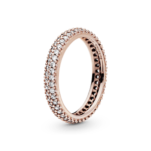 Anillo Pavé Elegante Recubrimiento en Oro Rosa de 14k