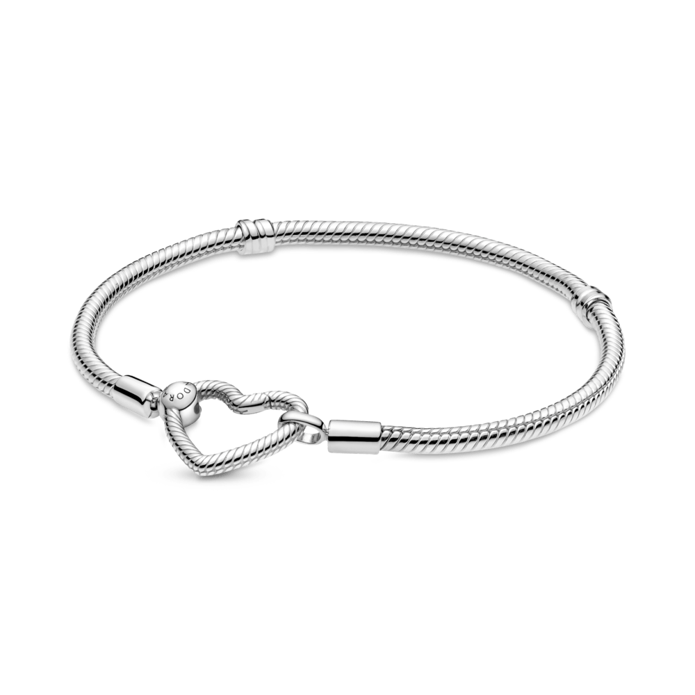 Brazalete Cadena De Serpiente Con Cierre De Corazón Pandora Moments