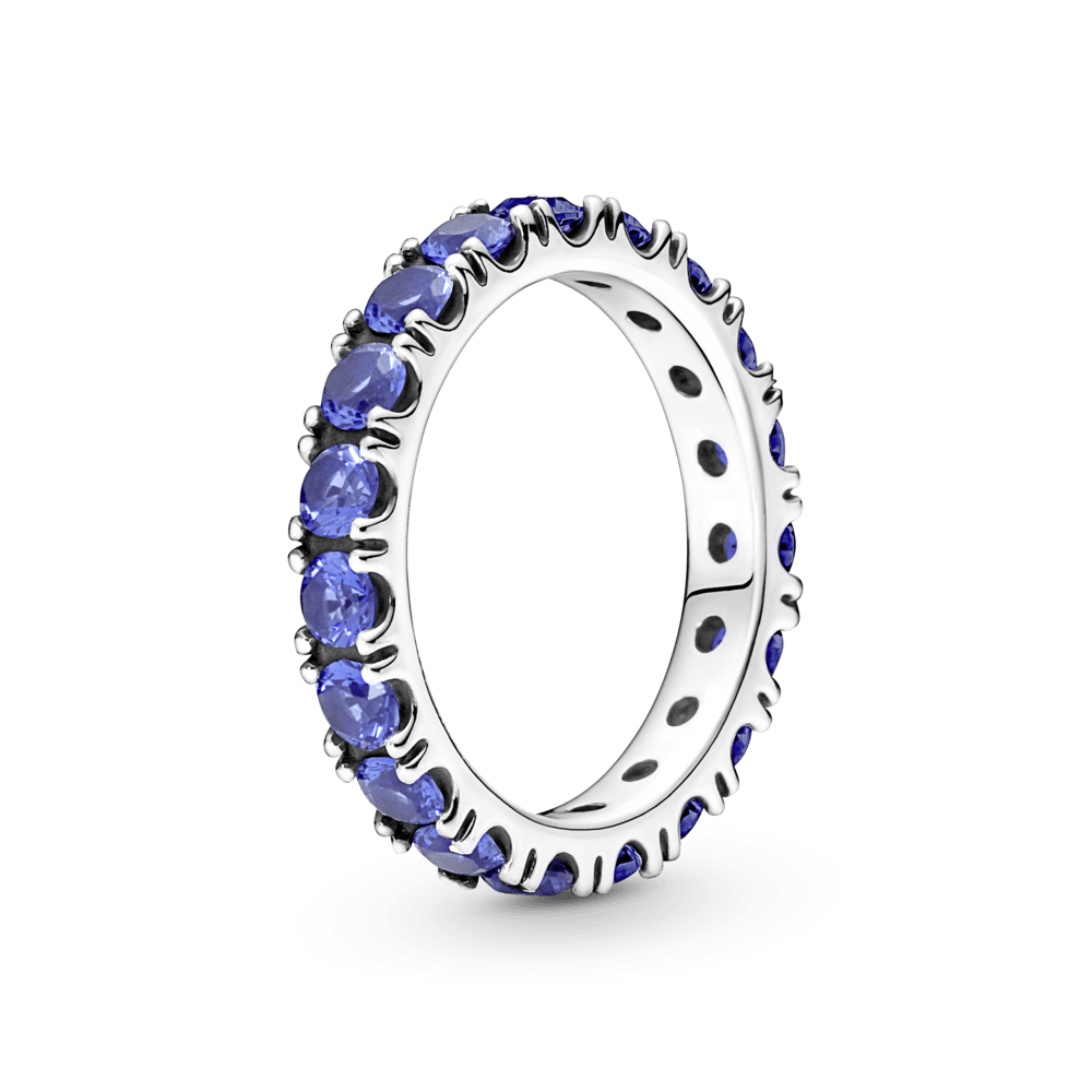 Anillo En Plata De Ley Eternity Brillante Azul