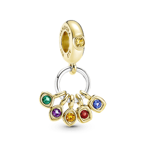 Charm Colgante Gemas Del Infinito De The Avengers De Marvel Plata Y Recubrimiento Oro 14K