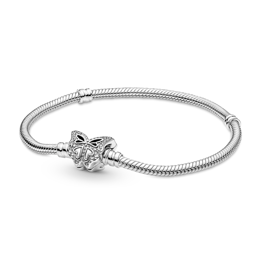 Brazalete Pandora Moments Cadena De Serpiente Con Broche Forma De Mariposa