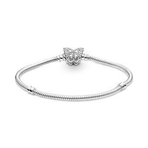 Brazalete Pandora Moments Cadena De Serpiente Con Broche Forma De Mariposa
